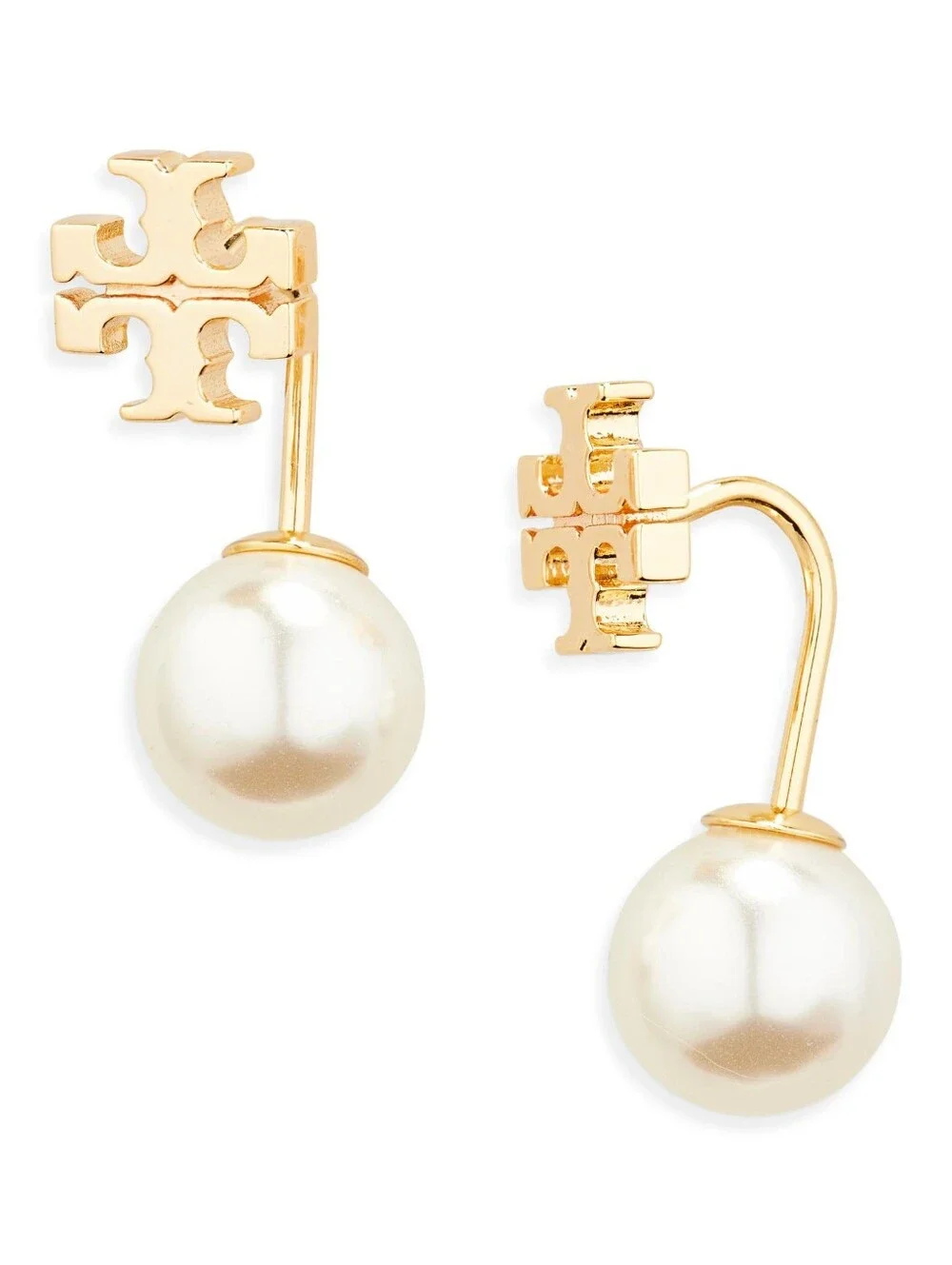 Tory Burch Faux Pearl Front/Back Earrings